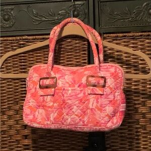 Quilted Pink Orange Purse
